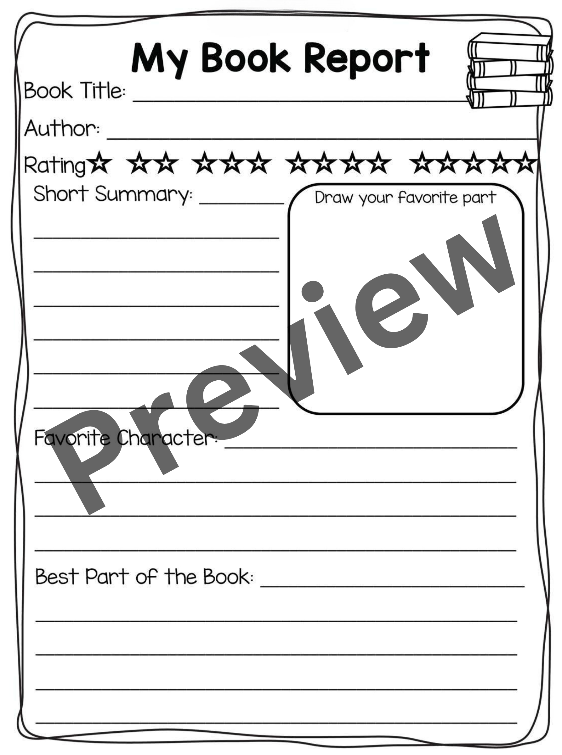 Book Report Templates | Simple Book Review Templates | For 1St inside Free Printable Book Reports For 4Th Graders