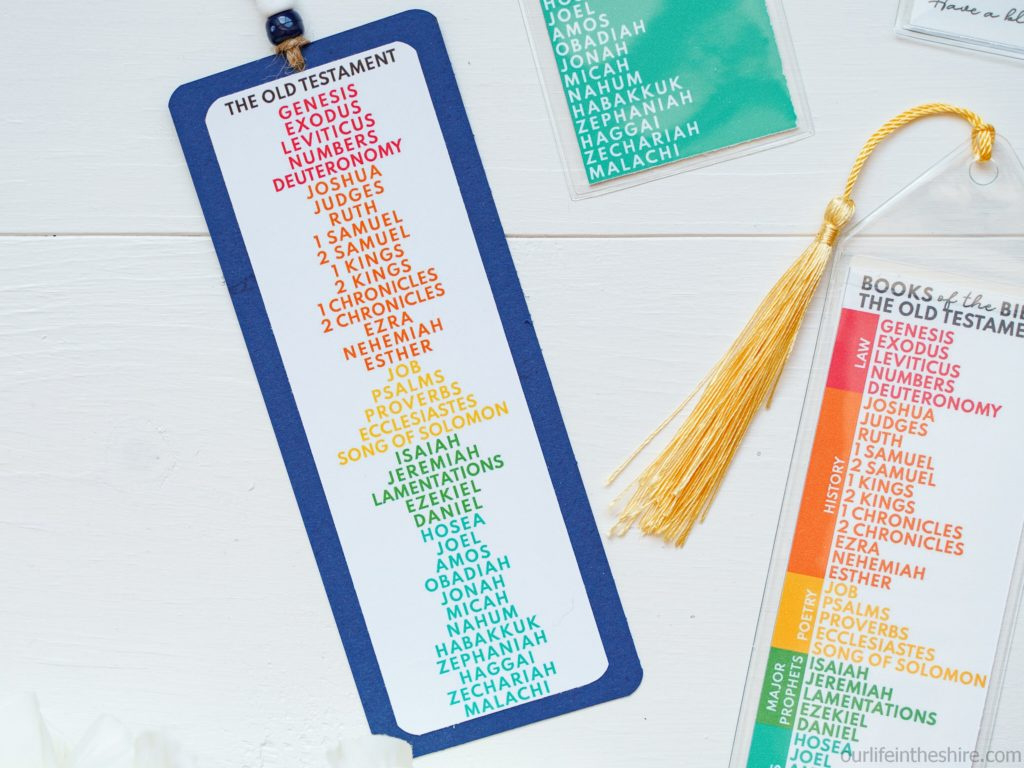 Books Of The Bible - Bookmarks! - Our Life In The Shire throughout FREE Printable Books of the Bible Bookmarks Templates