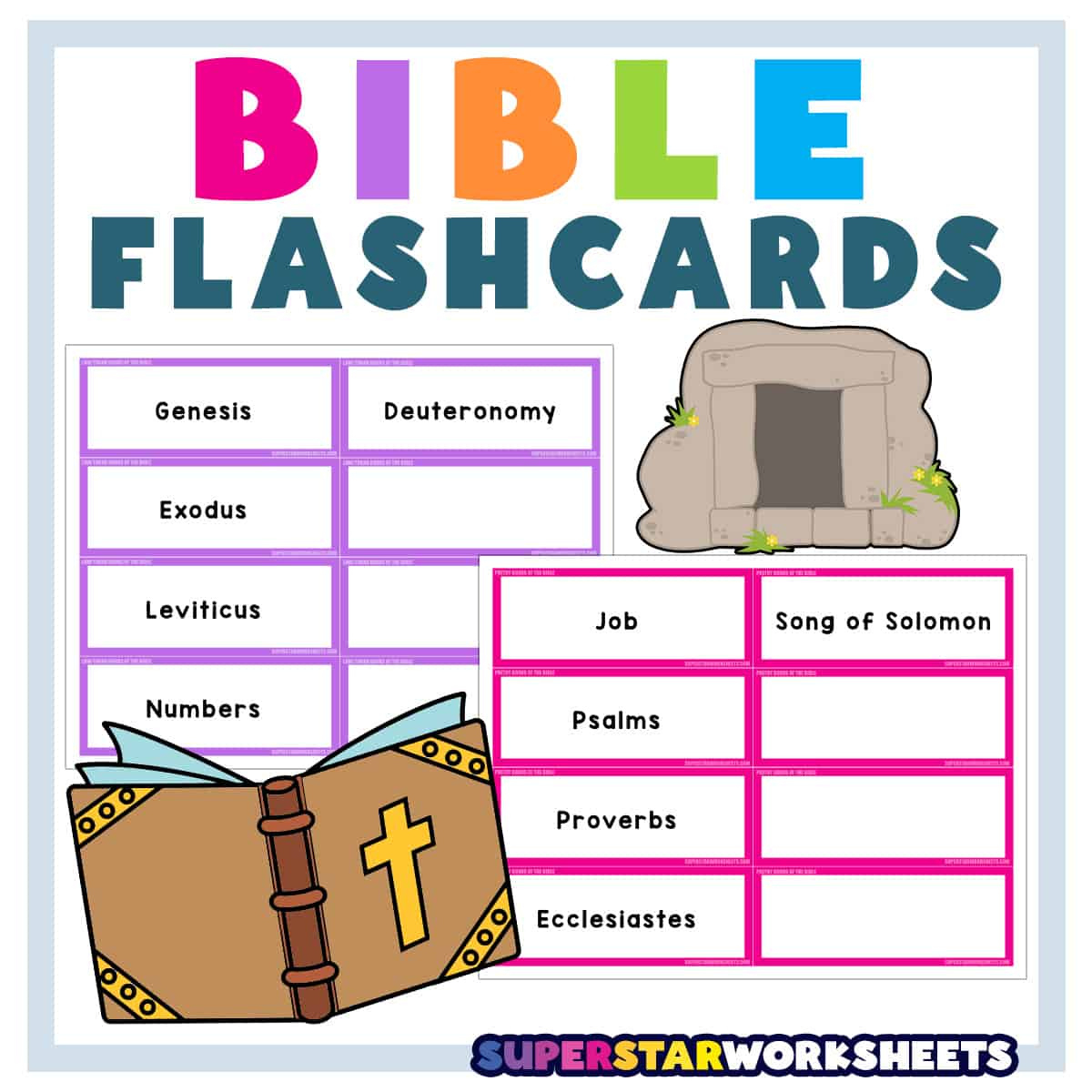 Books Of The Bible Flashcards - Superstar Worksheets with Free Printable Books Of The Bible Flash Cards Printable