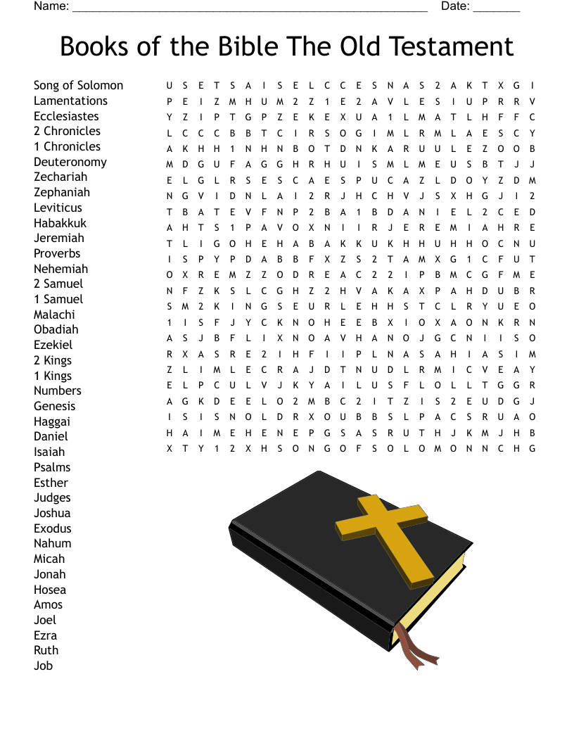 Books Of The Bible The Old Testament Word Search - Wordmint inside Free Printable Books Of The Bible Word Search