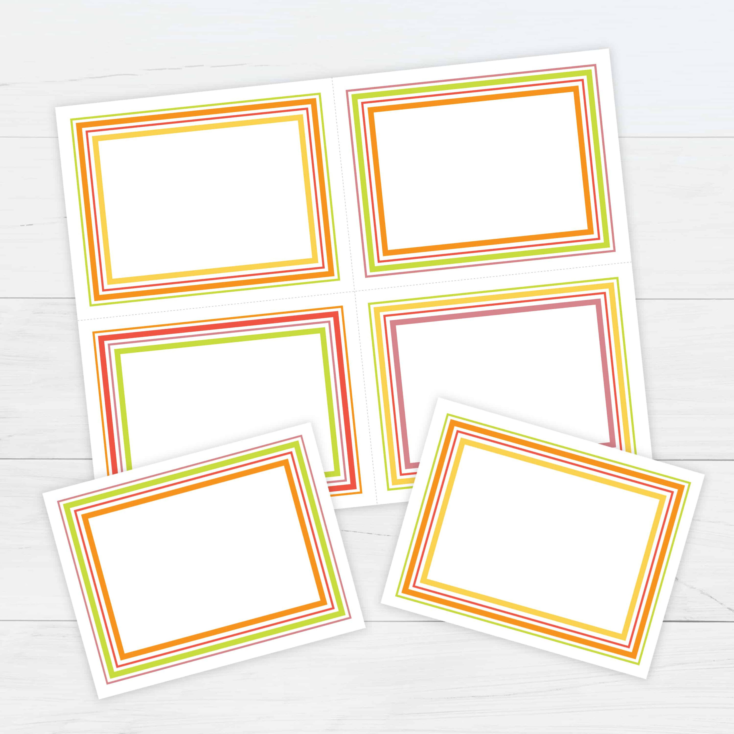 Bordered Flash Cards 4 Template - Free Printable Download with regard to Free Printable Blank Flash Cards