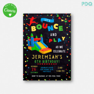 Bounce House Birthday Invitation Instant Download, Bounce House with regard to FREE Printable Bounce House Birthday Invitations