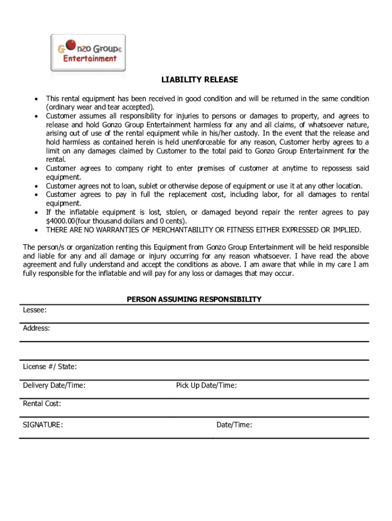 Bounce House Rental Agreement Template Free: Fill Out &amp;amp; Sign within Free Printable Bounce House Rental Agreement