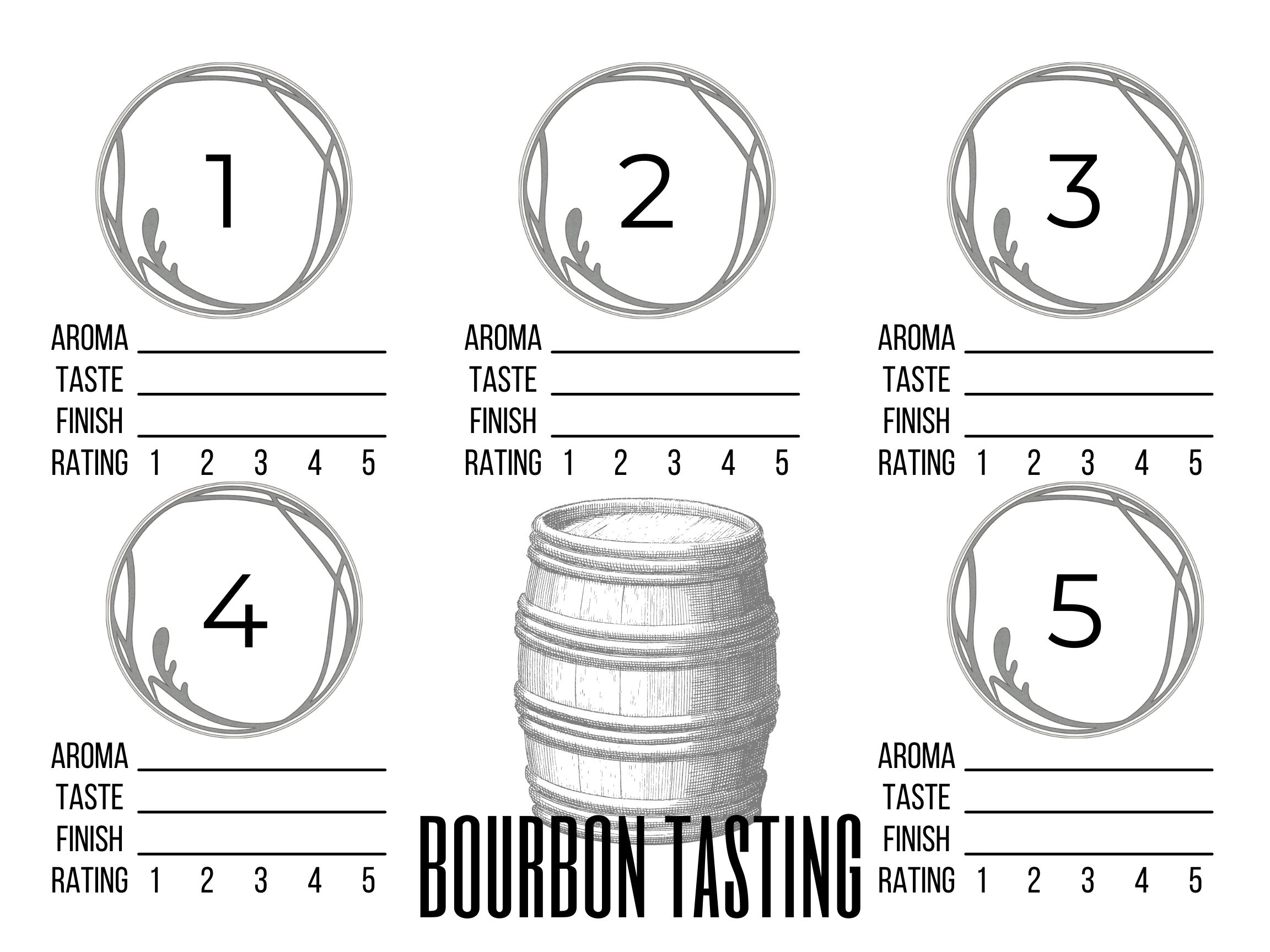 Bourbon | Tasting Mat | Printable | Instant Download - Etsy in Free Printable Bourbon Tasting Mat