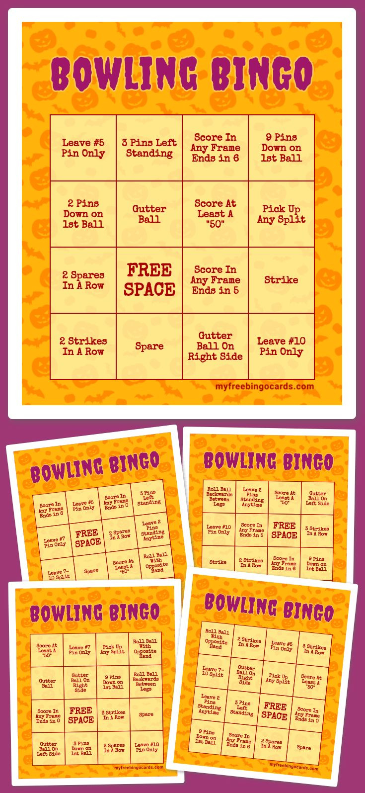 Bowling Bingo with regard to FREE Printable Bowling Bingo Cards