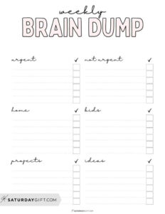 Brain Dump Worksheet - 23 Cute &amp; Free Printables with regard to Free Printable Brain Dump Worksheet