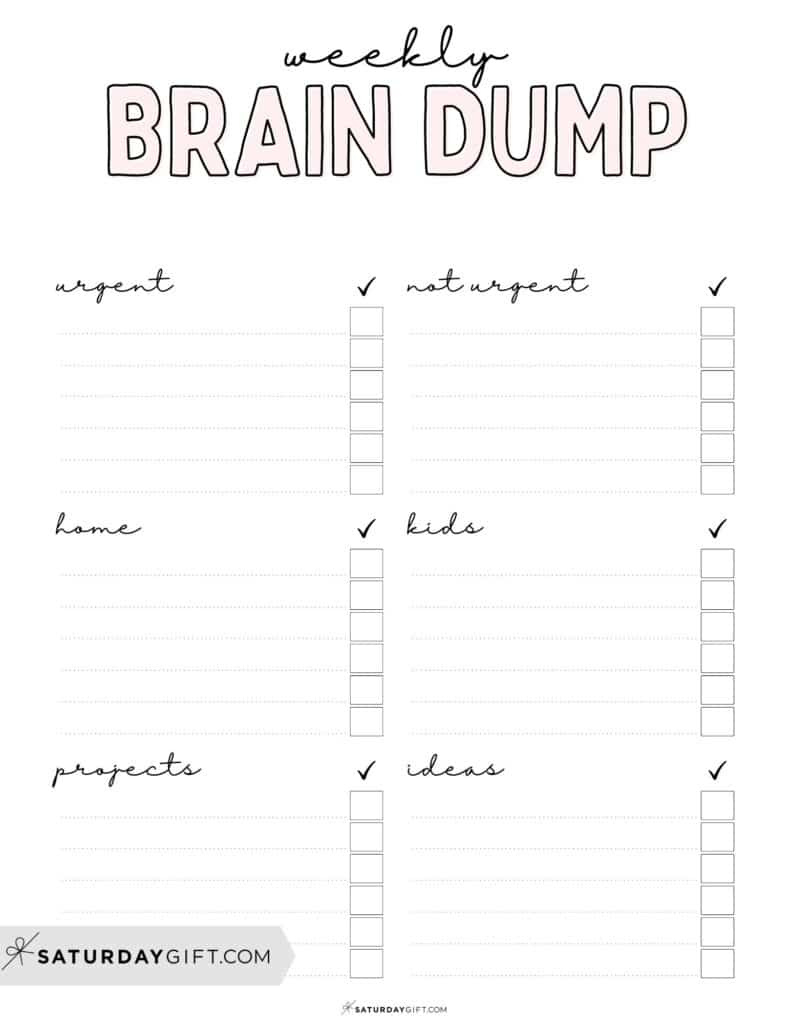 Brain Dump Worksheet - 23 Cute &amp;amp; Free Printables with regard to Free Printable Brain Dump Worksheet