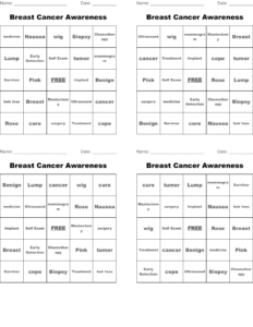 Breast Cancer Awareness Bingo Cards - Wordmint intended for Free Printable Breast Cancer Bingo Cards