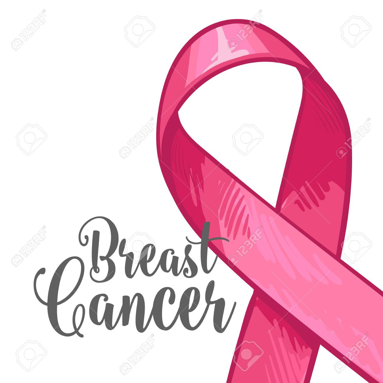 Breast Cancer Awareness Month Banner, Poster, Template With Hand inside FREE Printable Breast Cancer Ribbon