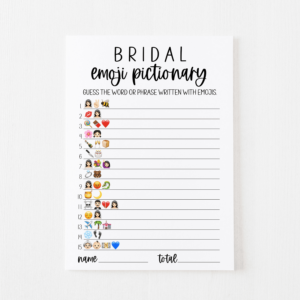 Bridal Emoji Pictionary Cards (Classic) - Modern Moh within FREE Printable Bridal Shower Emoji Game