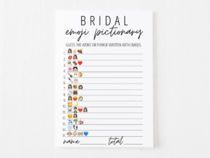 Bridal Emoji Pictionary Free Printable | Modern Moh regarding Free Printable Bridal Emoji Pictionary