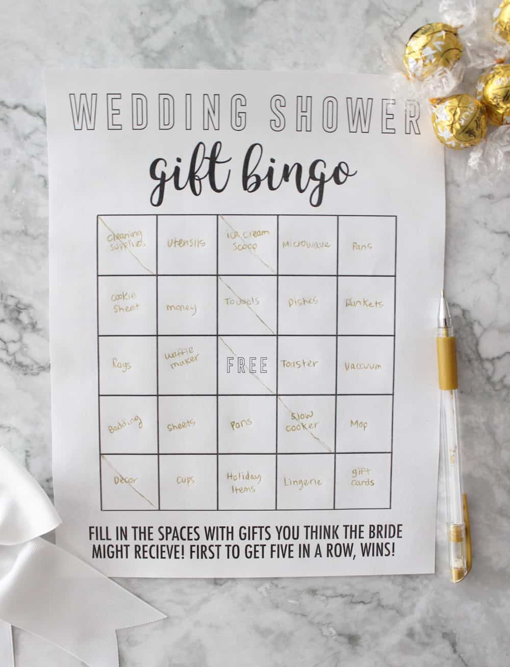Bridal Shower Bingo - Free Printable Bridal Shower Game - Pretty with Free Printable Bridal Shower Gift Cards