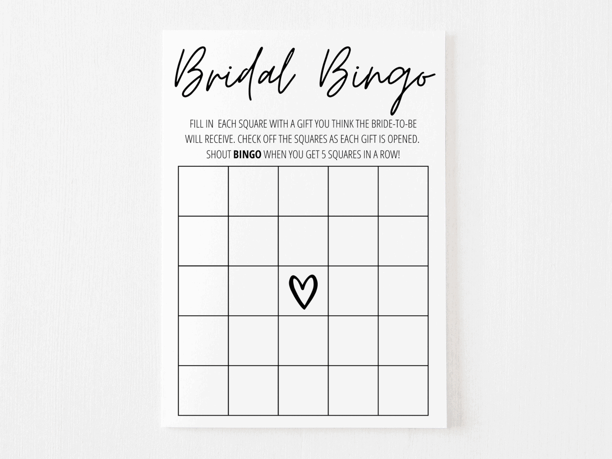 Bridal Shower Bingo Free Printable | Modern Moh with FREE Printable Blank Bingo Cards For Bridal Shower