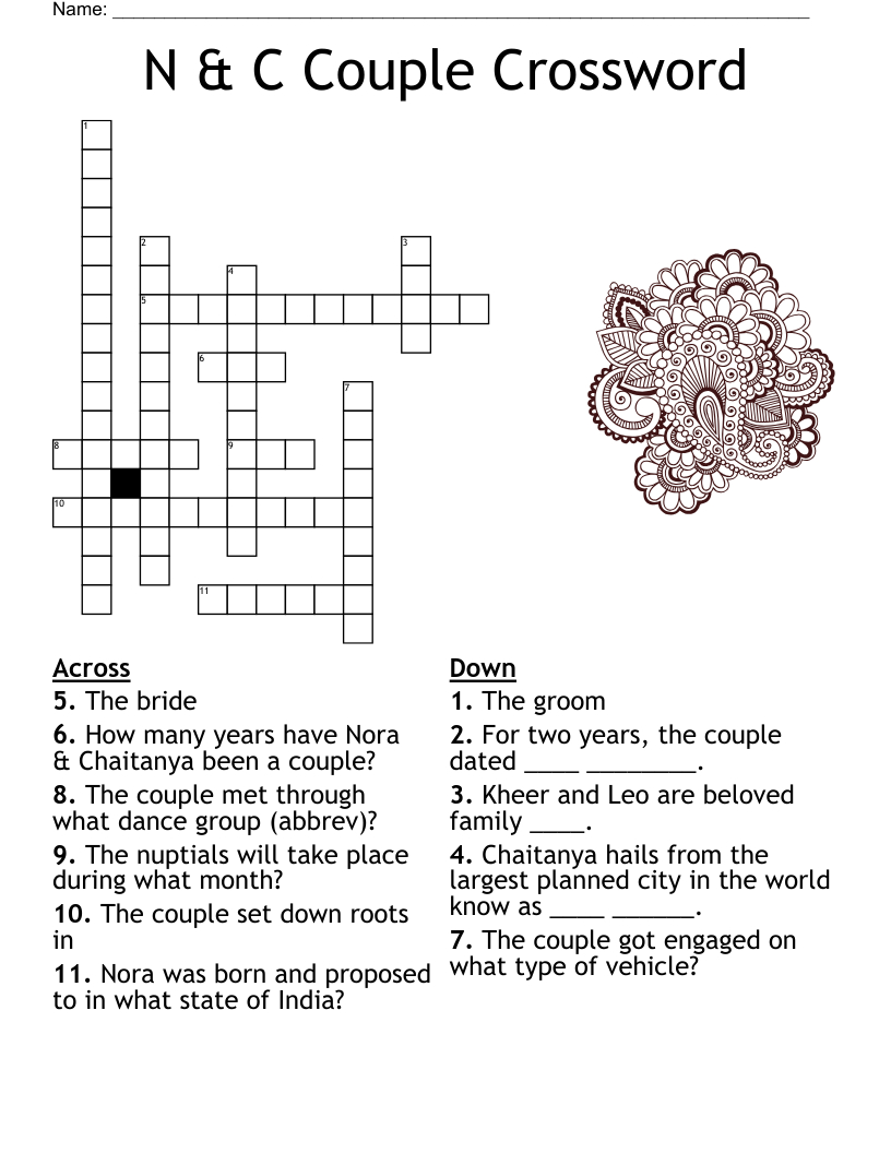 Bridal Shower Crossword - Wordmint within Free Printable Bridal Shower Crossword Puzzle