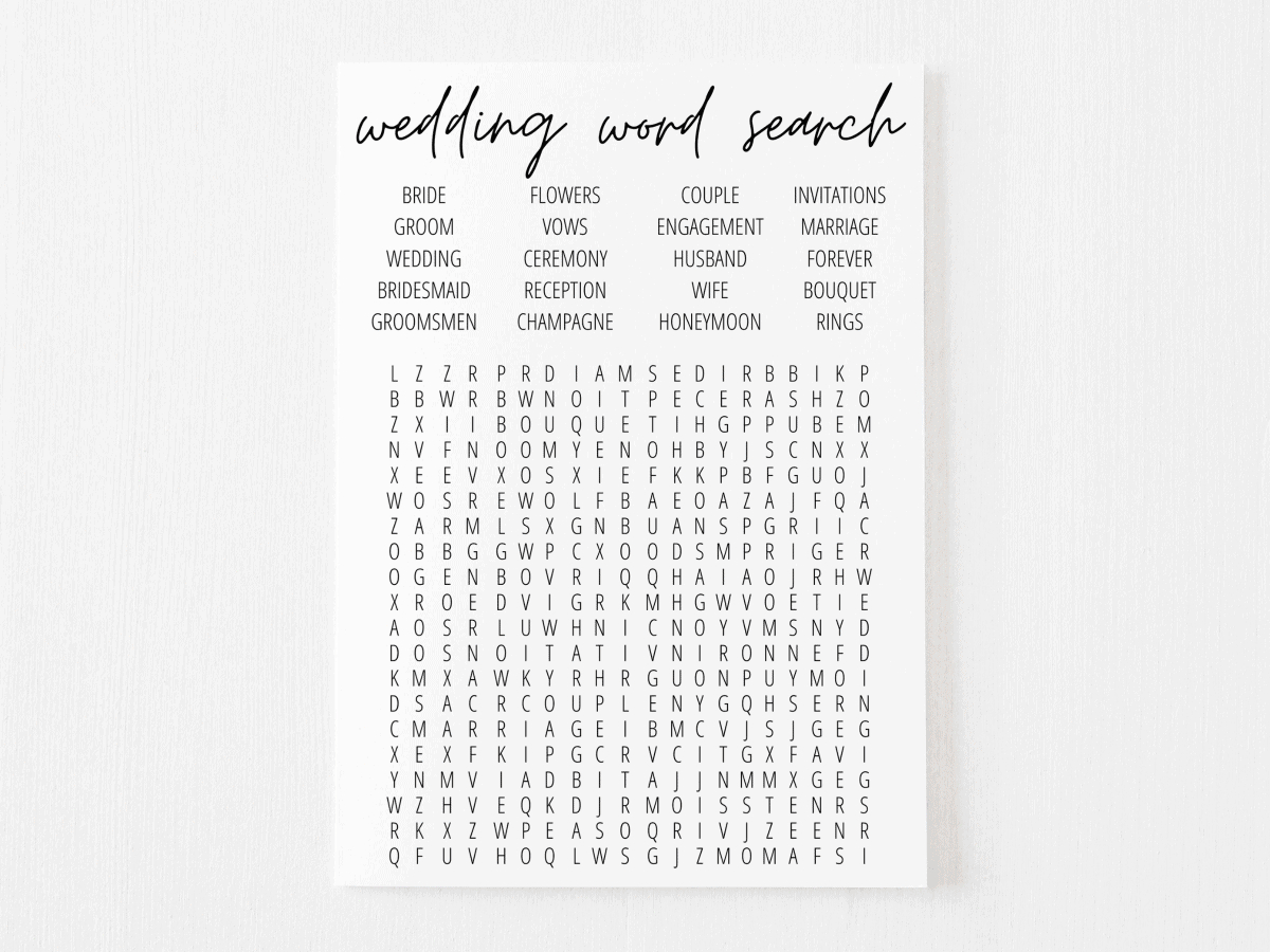Bridal Shower Word Search Free Printable | Modern Moh with regard to FREE Printable Bridal Shower Word Search