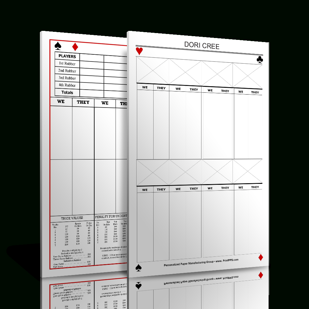 Bridge Score Sheets &amp;amp; Tally Pads | Printpps® throughout Free Printable Bridge Score Pads