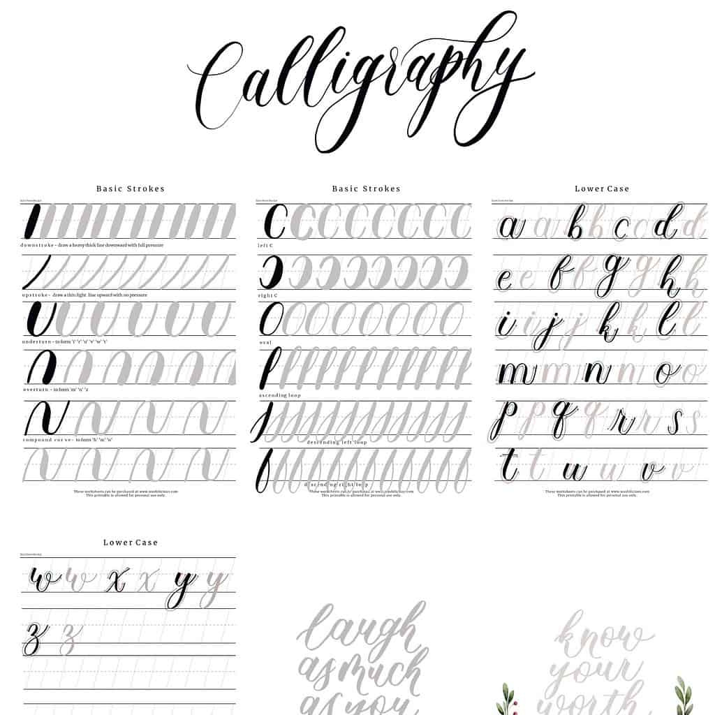 Brush Lettering Practice Sheets Top pertaining to FREE Printable Brush Lettering Practice Sheets