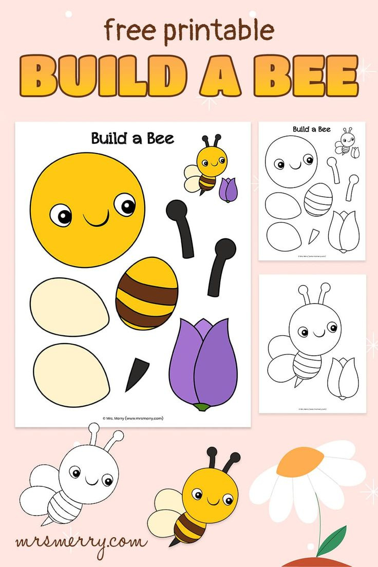 Build A Bee Printable Craft For Kids | Mrs. Merry within FREE Printable Bee Craft Template