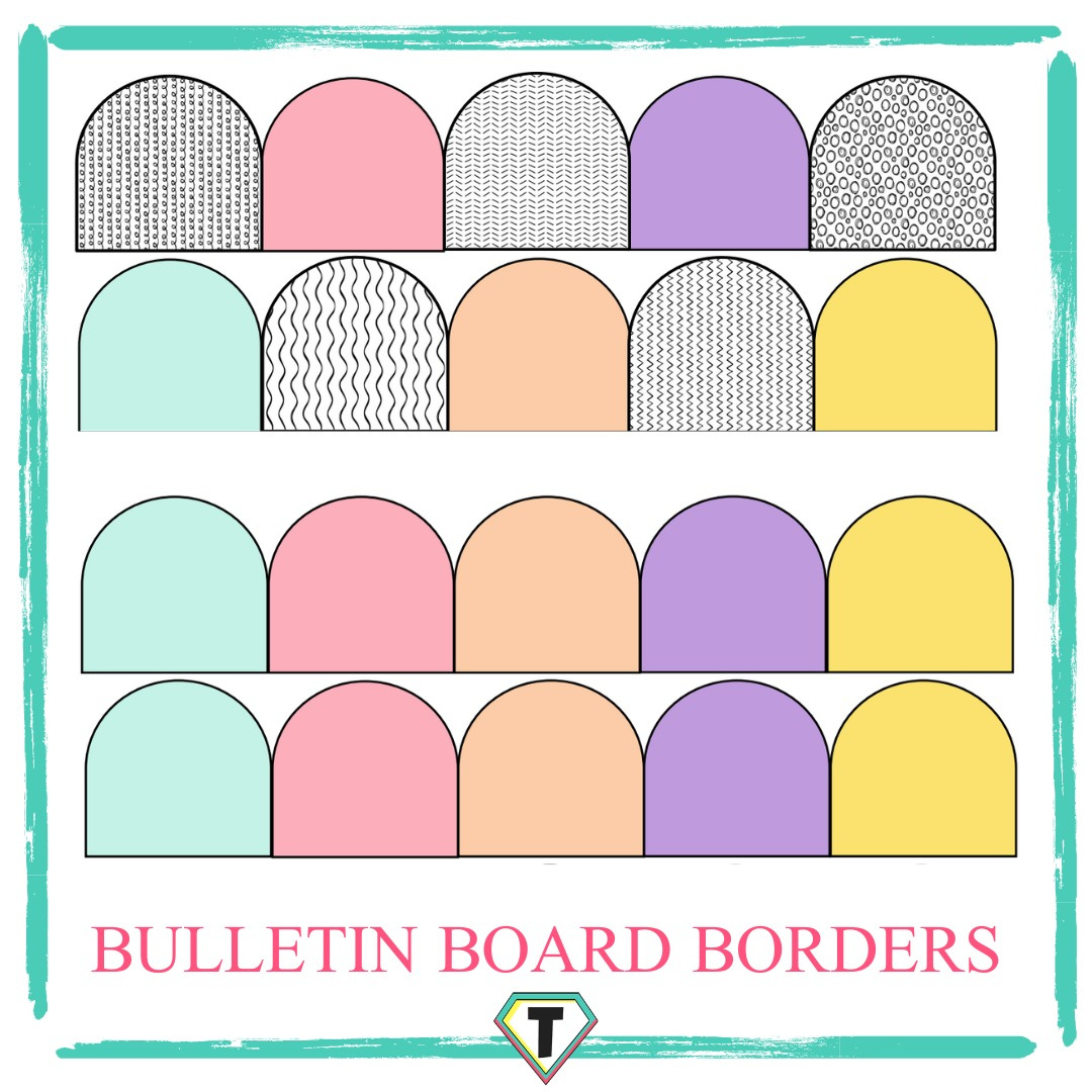 Bulletin Board Borders- Pretty Pastels - The Teacher Hero regarding FREE Printable Bulletin Board Borders Template