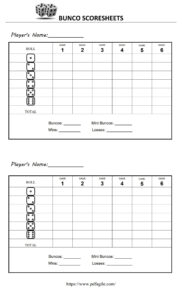 Bunco Scoresheet Template | Pdf Agile regarding FREE Printable Bunco Game Sheets