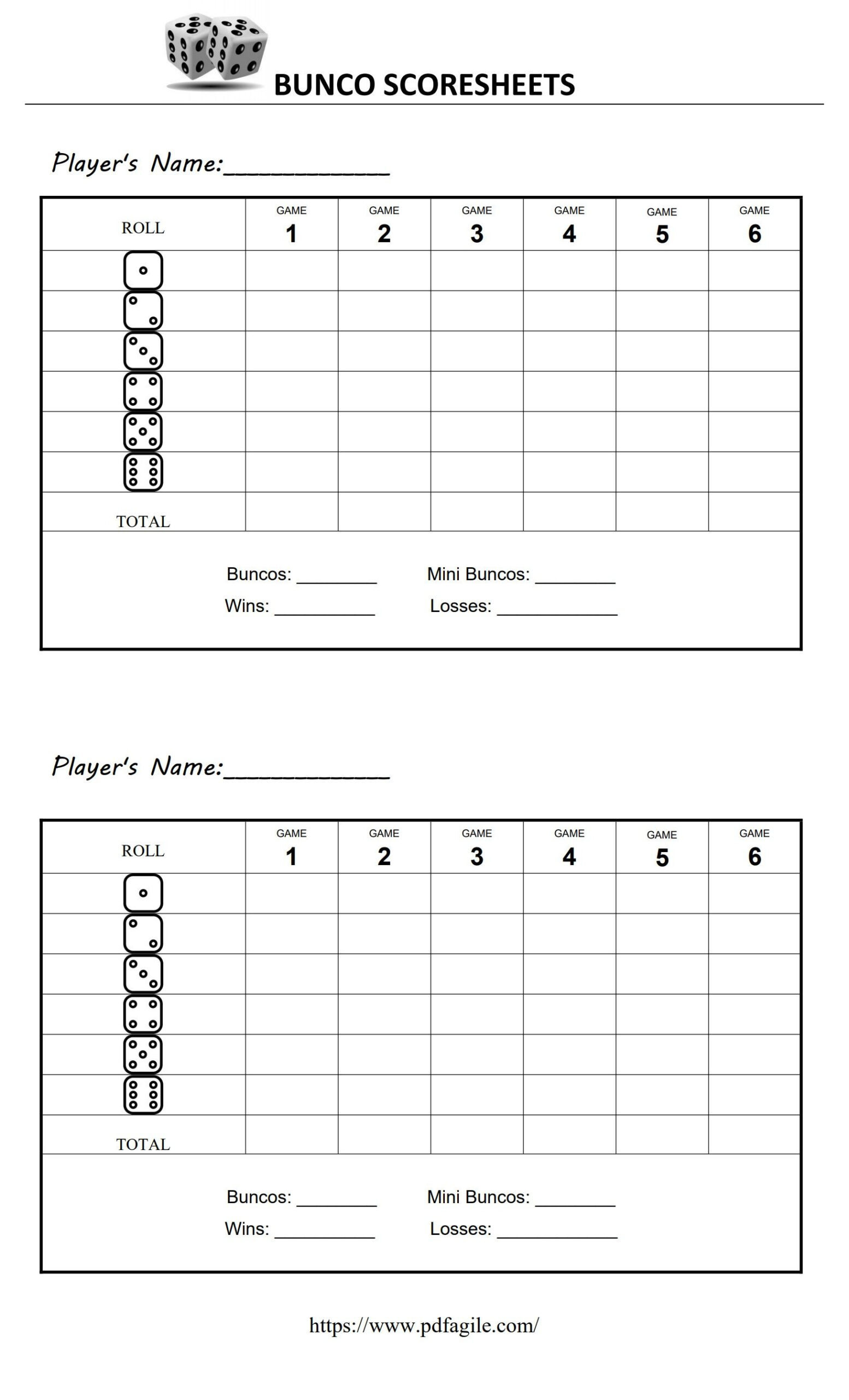 Bunco Scoresheet Template | Pdf Agile regarding FREE Printable Bunco Game Sheets