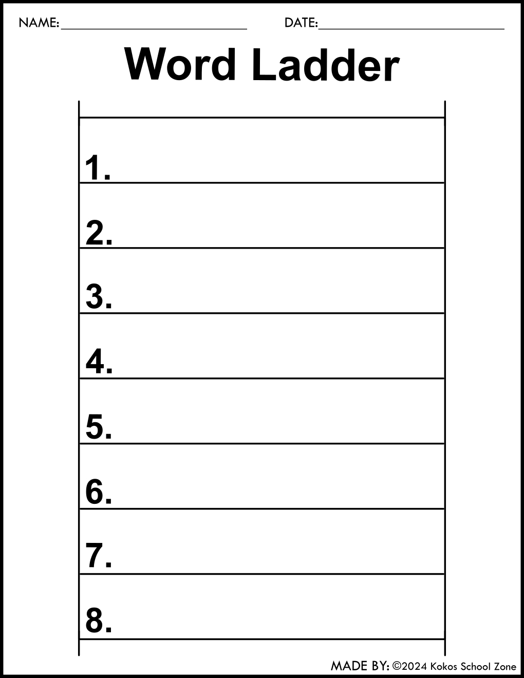 Bundle: Blank Word Ladder Templates - Printable | Teaching Resources in FREE Printable Blank Word Ladder Template
