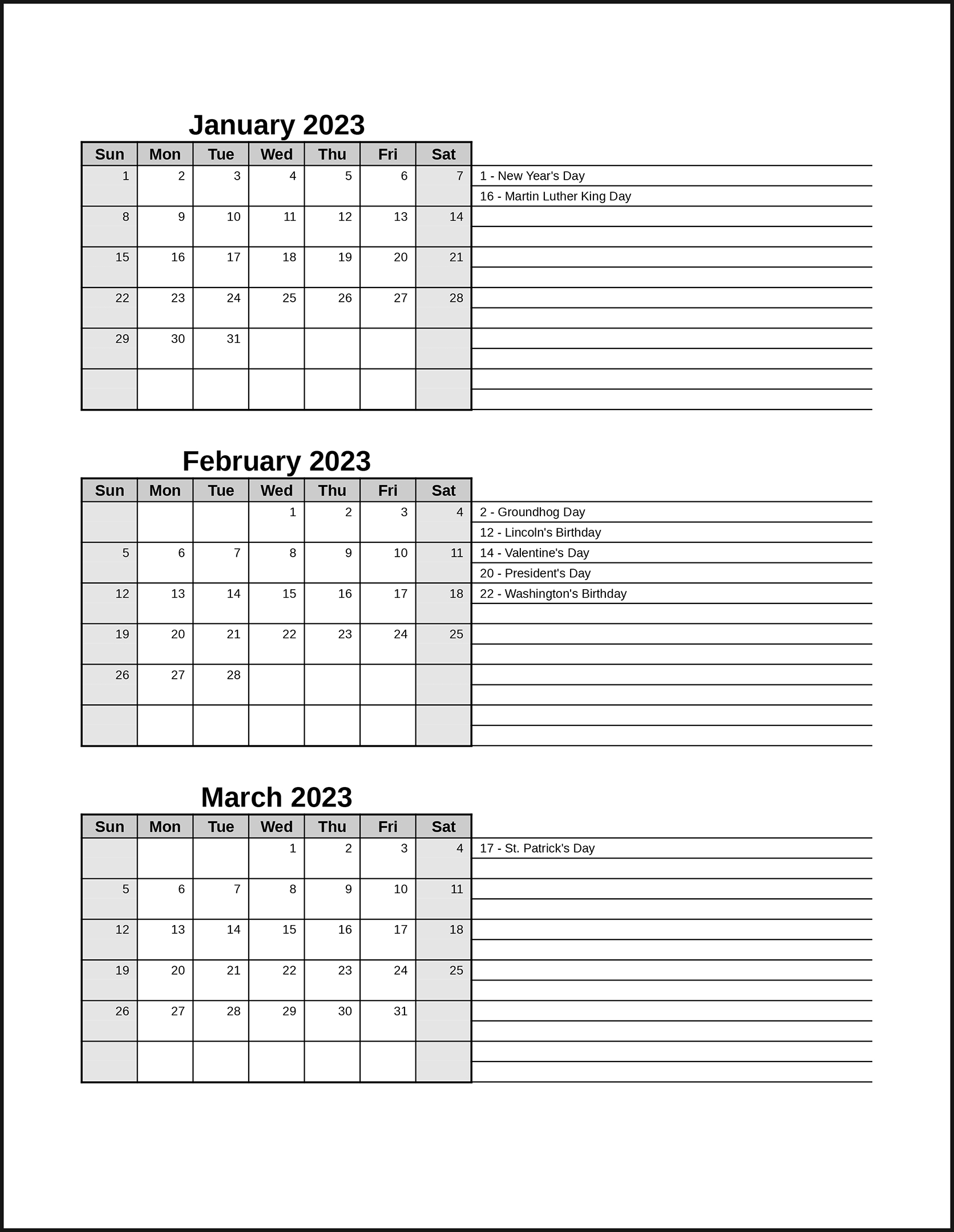 Calendarsthatwork - Room For Notes with Free Printable Blank Calendar With Notes