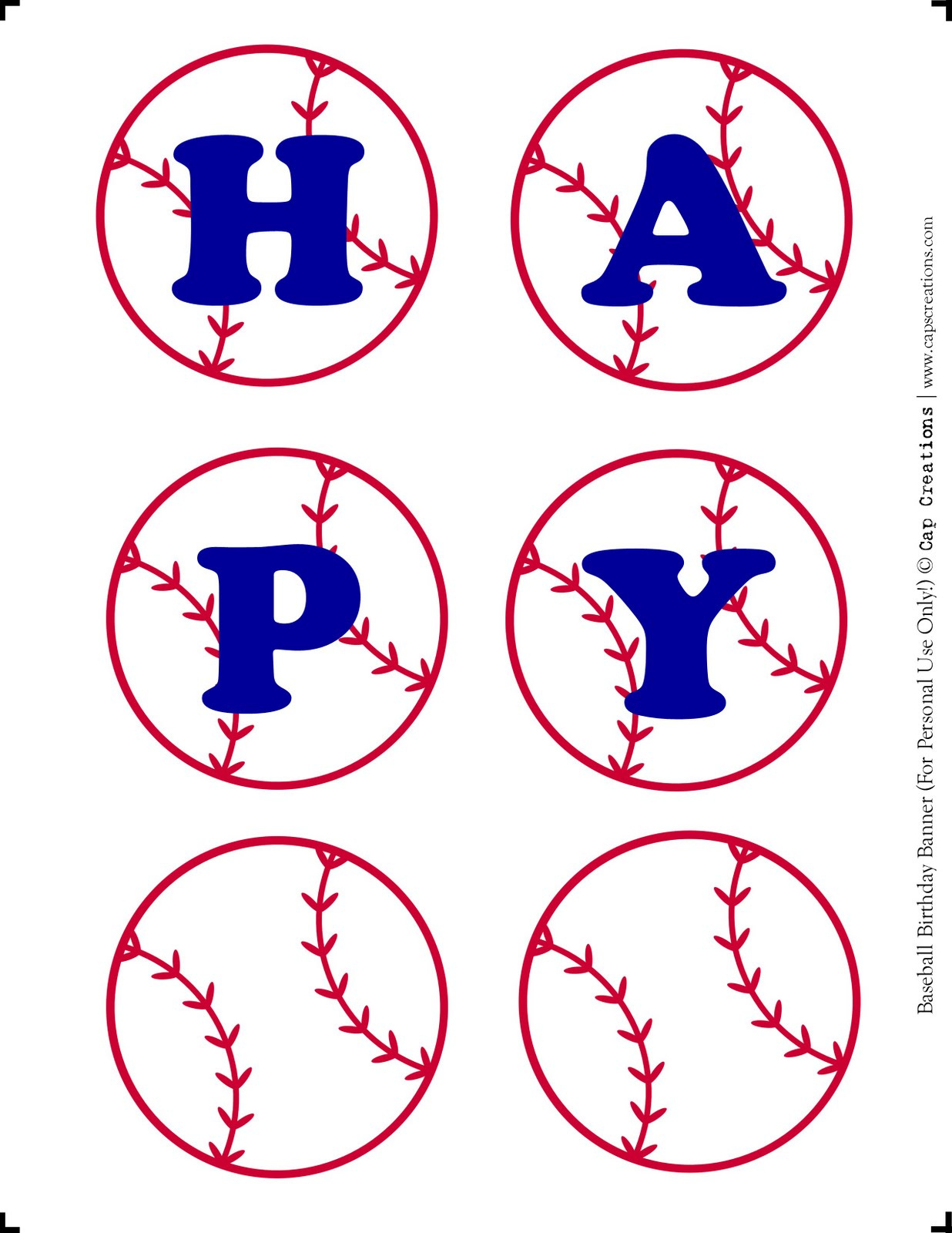 Cap Creations: Diy - Happy Birthday Baseball Banner Printable throughout FREE Printable Baseball Birthday Banner