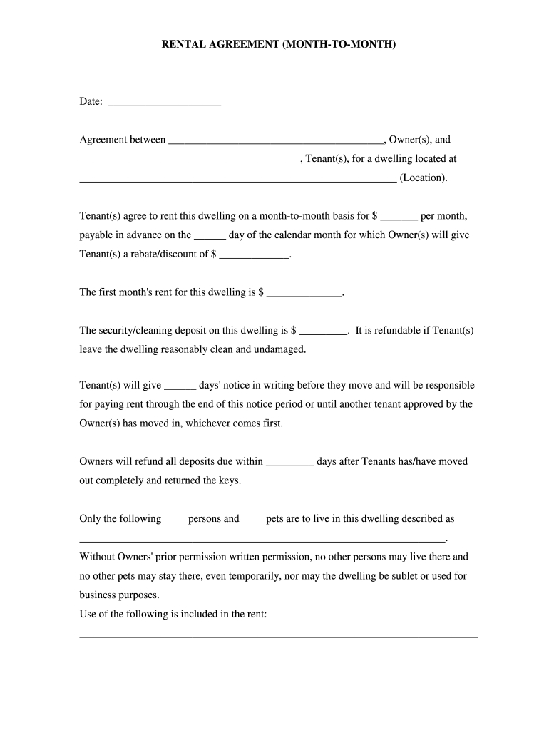 Carroll Rental Agreement Form - Fill Online, Printable, Fillable in Free Printable Basic Rental Agreement Month To Month
