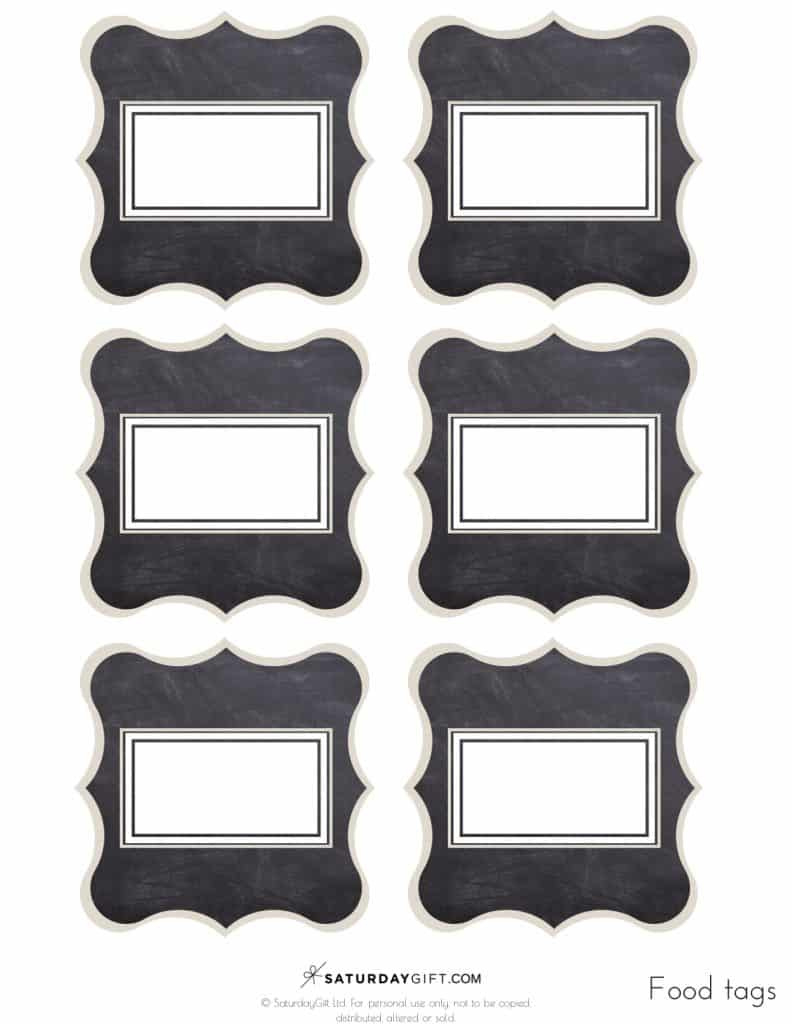 Chalkboard Buffet Food Labels (Printable) - Dairy Free, Vegan intended for Free Printable Buffet Food Labels