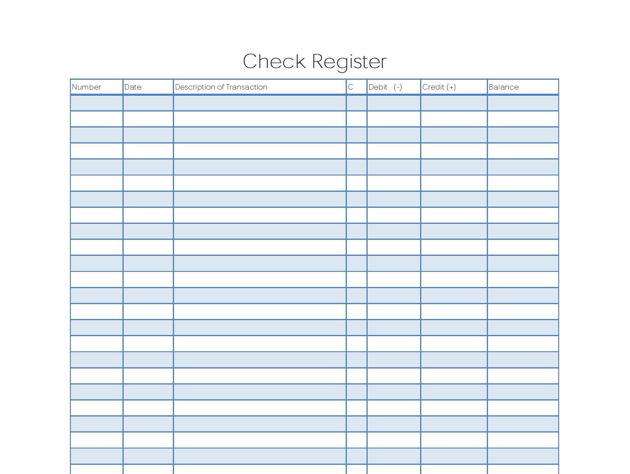Checkbook Registers For Personal Checkbook Large Print Checkbook in FREE Printable Blank Check Register Template