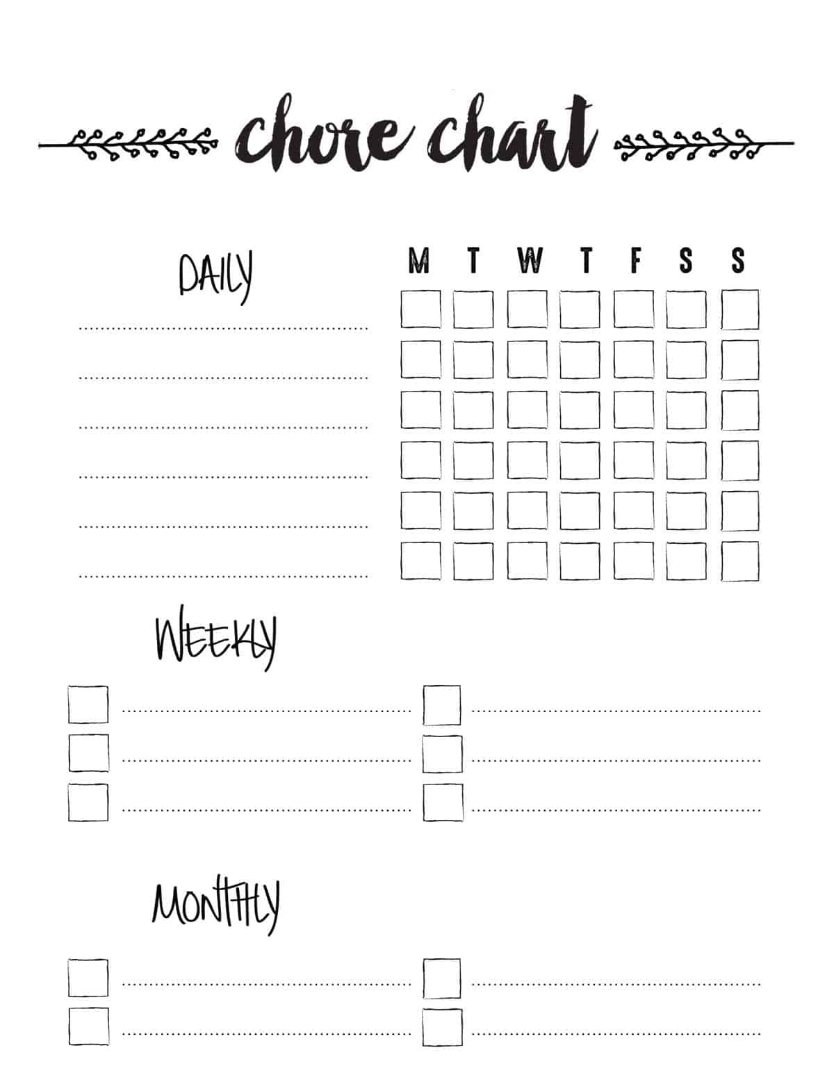 Chore Chart To Build Self-Esteem {Free Printable}| Skip To My Lou intended for FREE Printable Blank Chore Charts