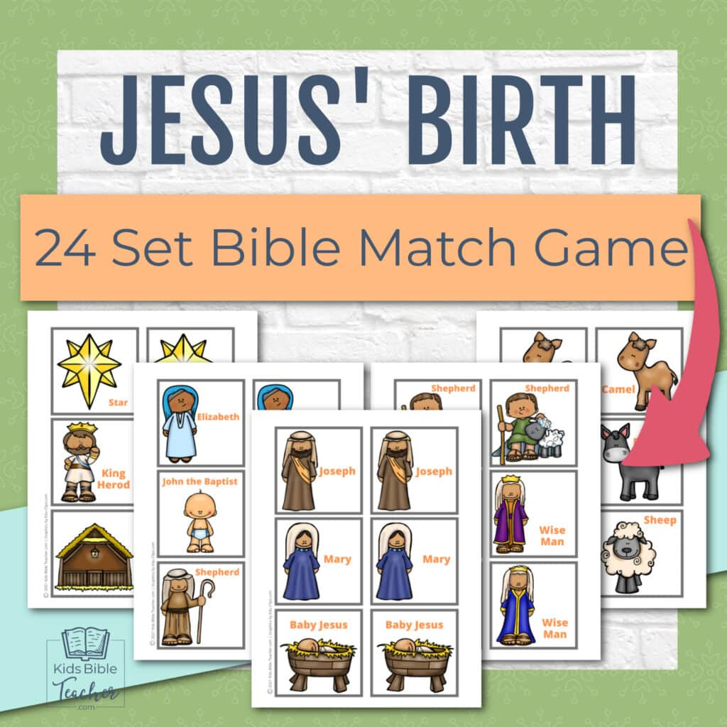 Christmas Bible Matching Game With Cards - Nativity Memory Game with Free Printable Bible Matching Game