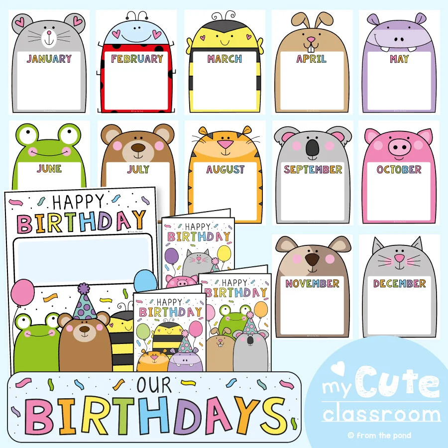 Classroom Birthday Posters — From The Pond in Free Printable Birthday Display Classroom