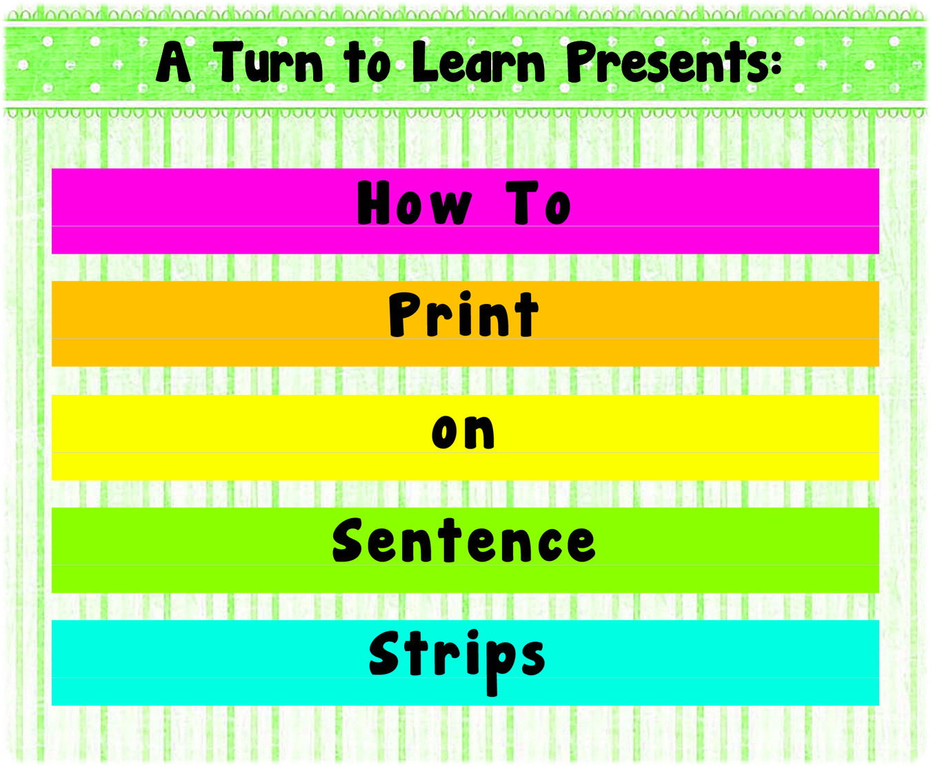 Classroom Freebies Too: Print On Sentence Strips in FREE Printable Blank Sentence Strips