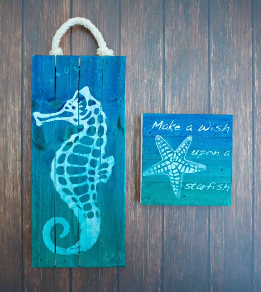 Coastal Wall Art Tutorial With Free Stencil Downloads - Morena&amp;#039;S intended for Free Printable Beach Themed Stencils