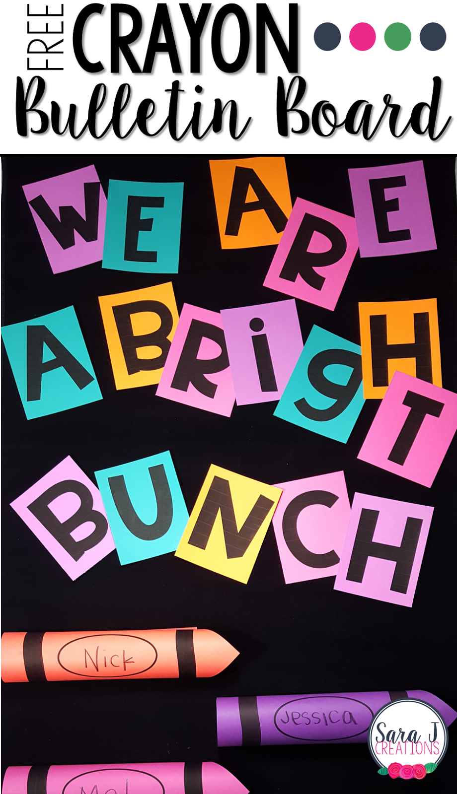 Crayon Bulletin Board | Sara J Creations pertaining to FREE Printable Bulletin Board Ideas