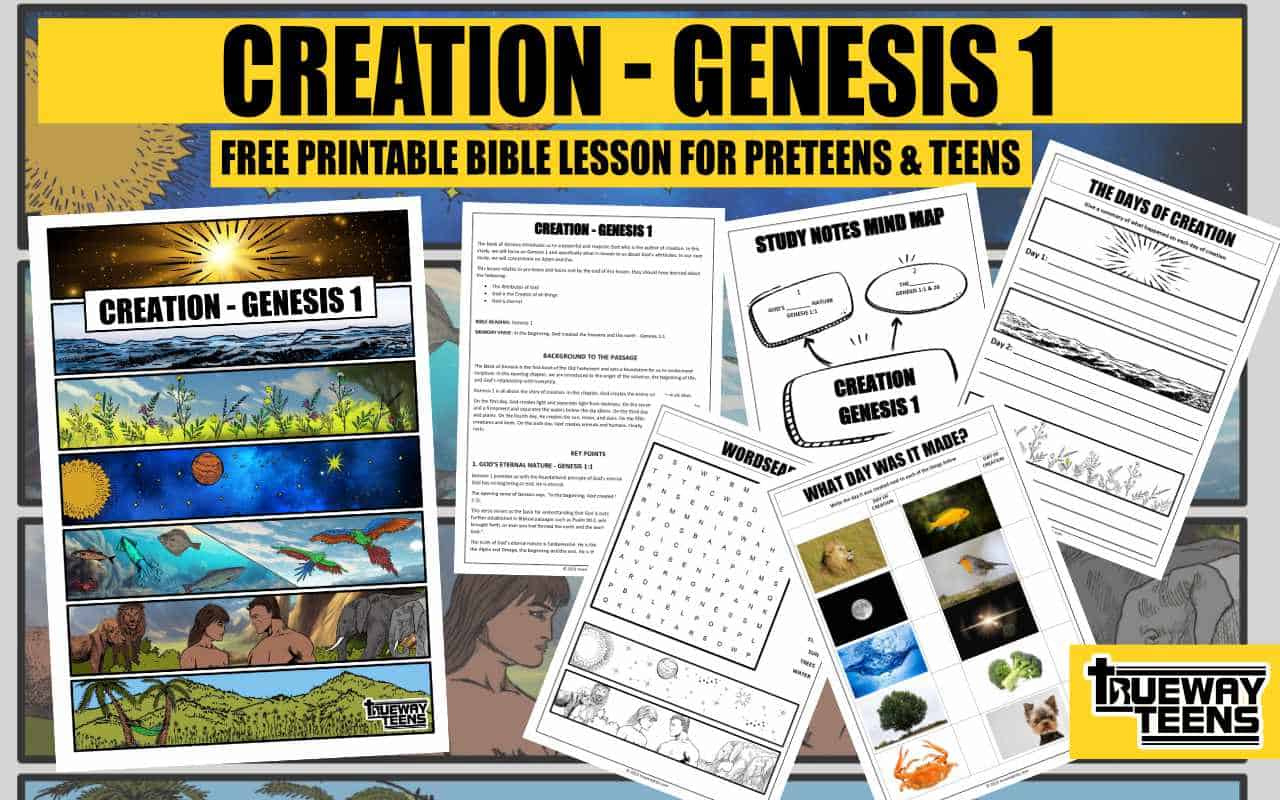Creation - Genesis 1 (Teen Bible Lesson) - Trueway Kids within FREE Printable Bible Study Lessons Genesis