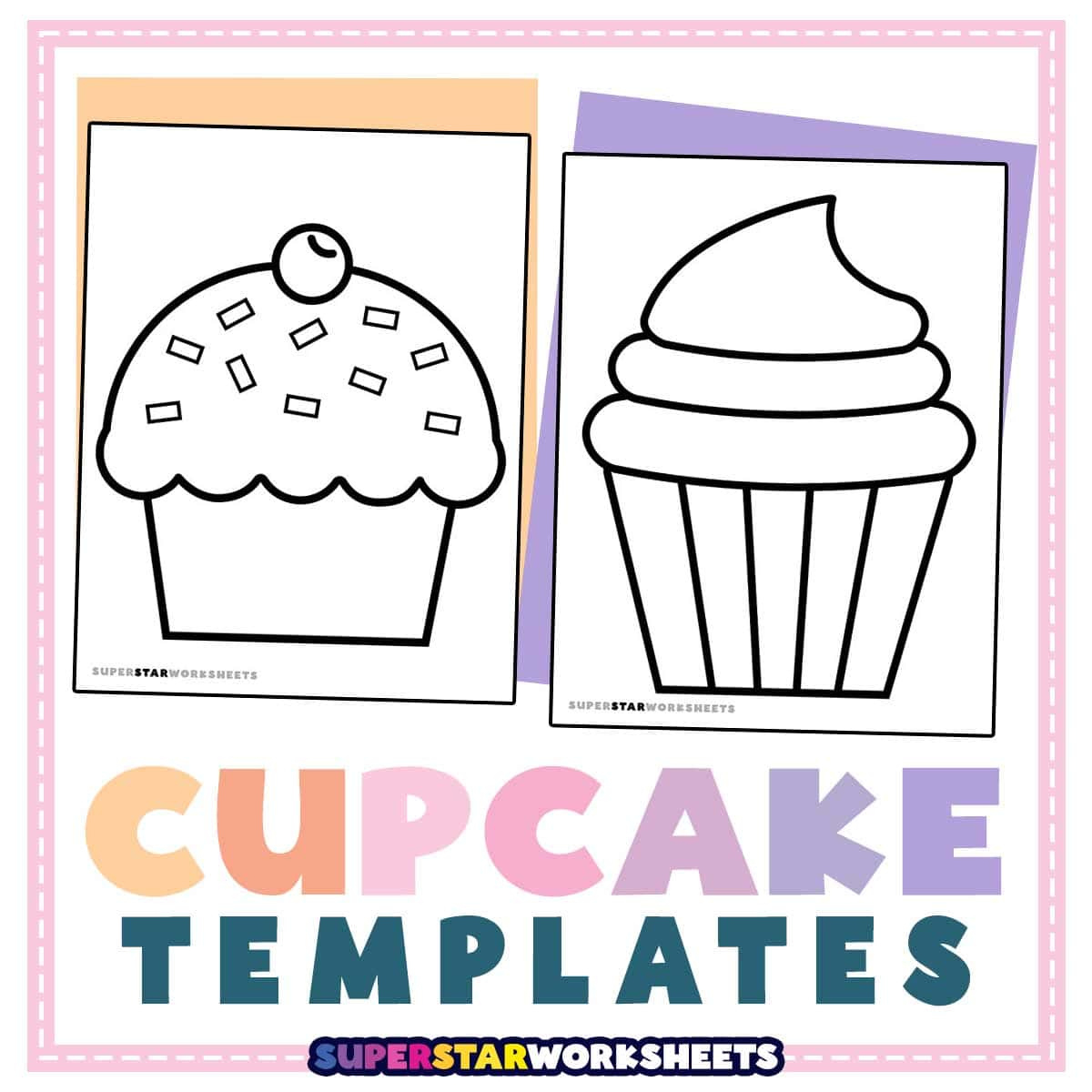 Cupcake Template (Free Printables) - Superstar Worksheets within Free Printable Birthday Cupcakes For Classroom Display