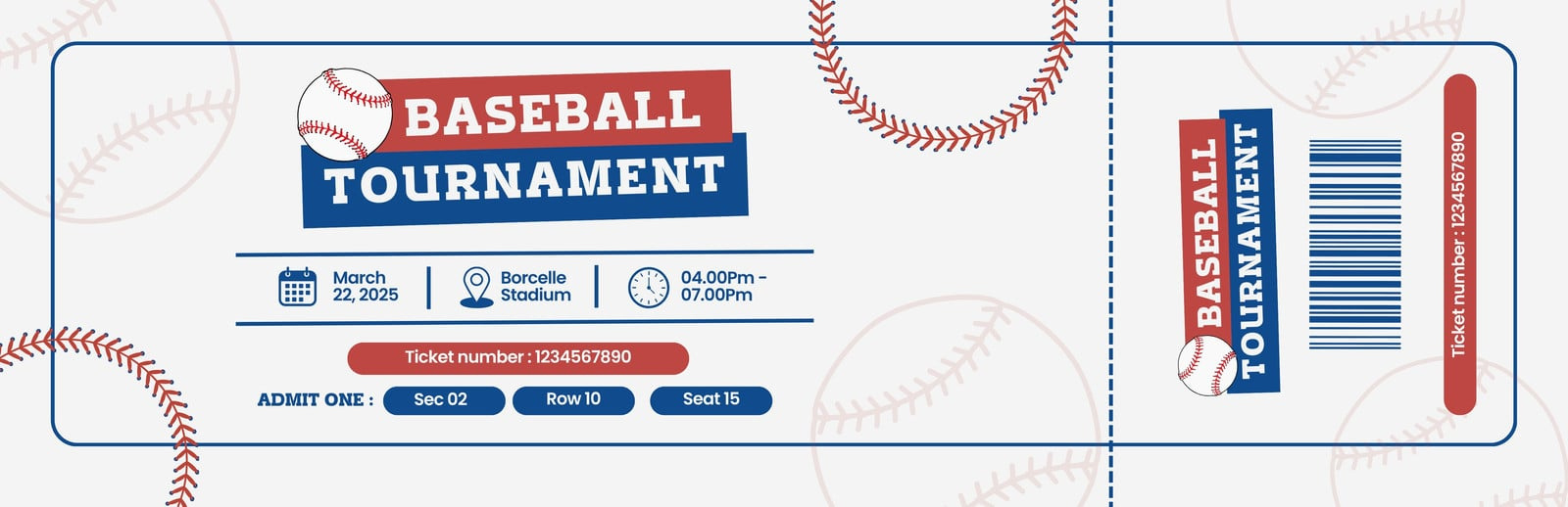 Customize 39+ Baseball Ticket Templates Online - Canva intended for FREE Printable Baseball Ticket Template