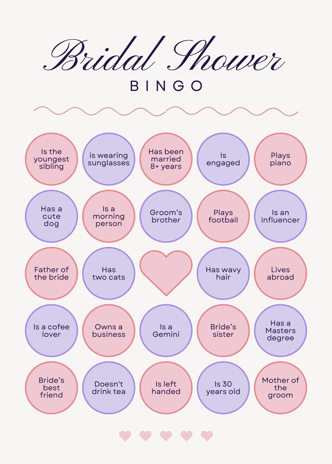 Customize 45+ Bridal Shower Bingo Card Templates Online - Canva regarding Free Printable Blank Bingo Cards For Bridal Shower