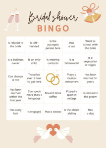 Customize 45+ Bridal Shower Bingo Card Templates Online - Canva with FREE Printable Blank Bingo Cards For Bridal Shower
