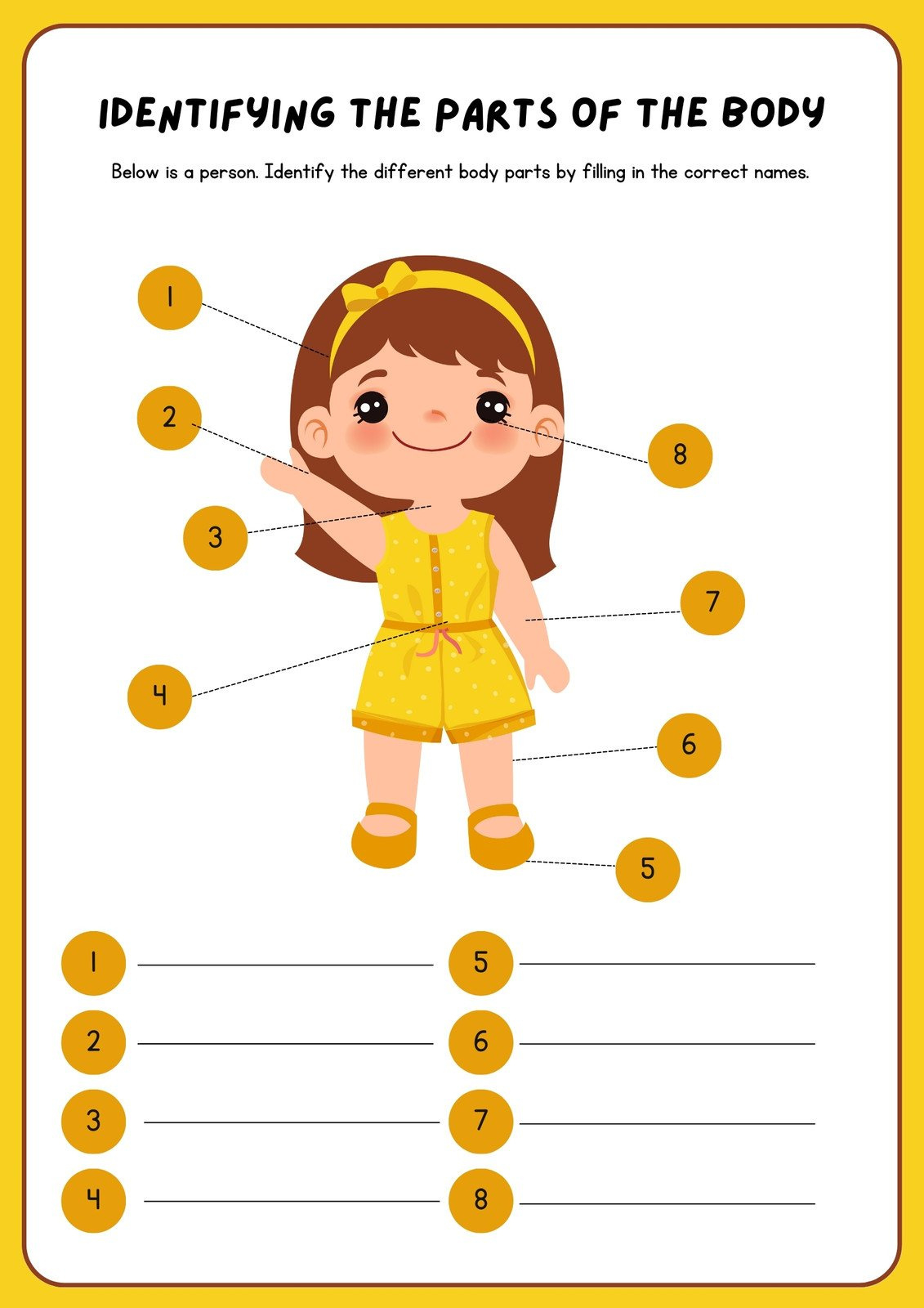 Customize 72+ Body Parts Worksheets Templates Online - Canva in FREE Printable Body Parts Worksheets For Kindergarten