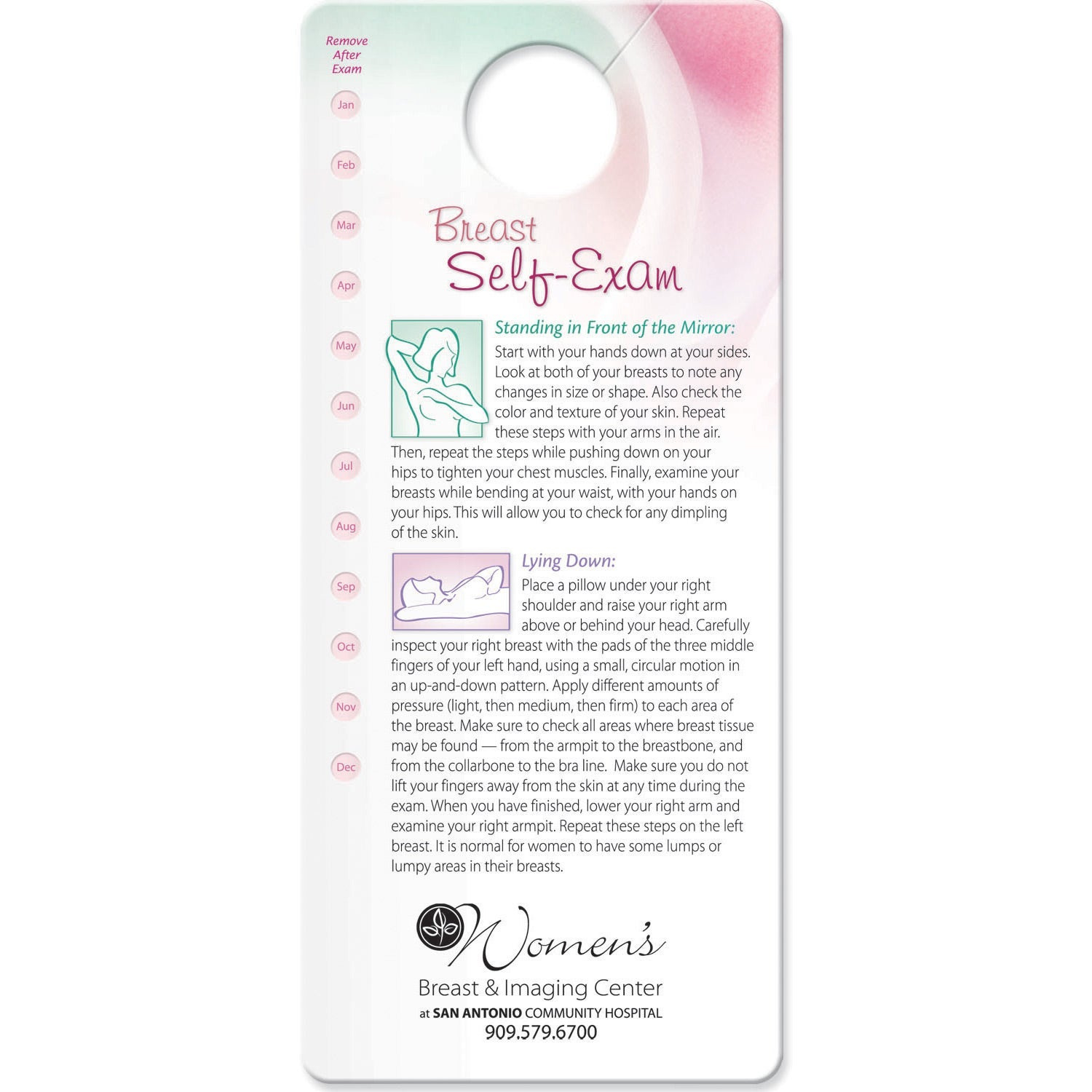 Customized Breast Self-Exam Shower Cards inside FREE Printable Breast Self Exam Shower Card