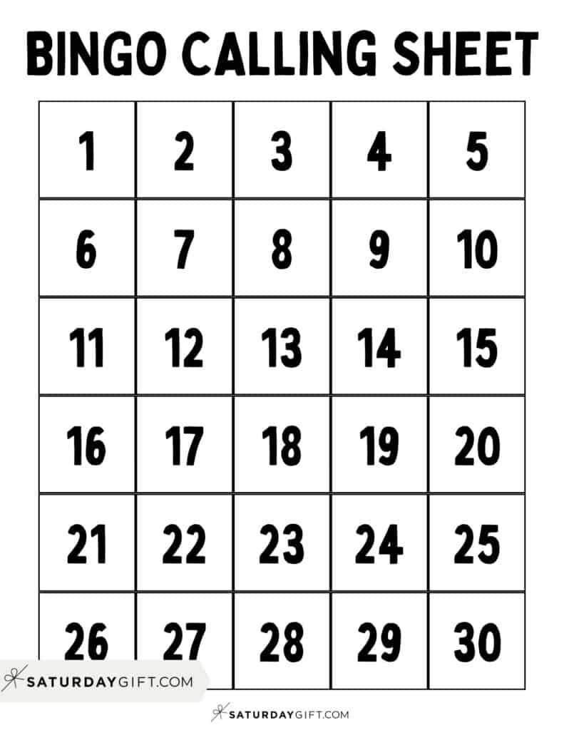 Cute &amp;amp; Free Printable Bingo Cards - 30 Cards + Calling Sheet inside FREE Printable Bingo Calling Cards