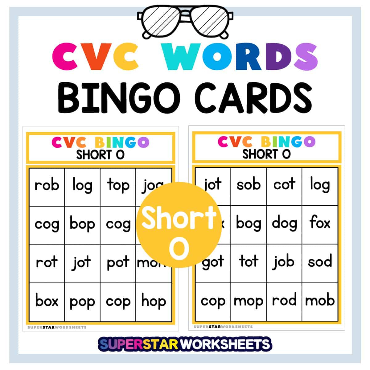 Cvc Word Bingo - Superstar Worksheets pertaining to Free Printable Bingo Cards With Words