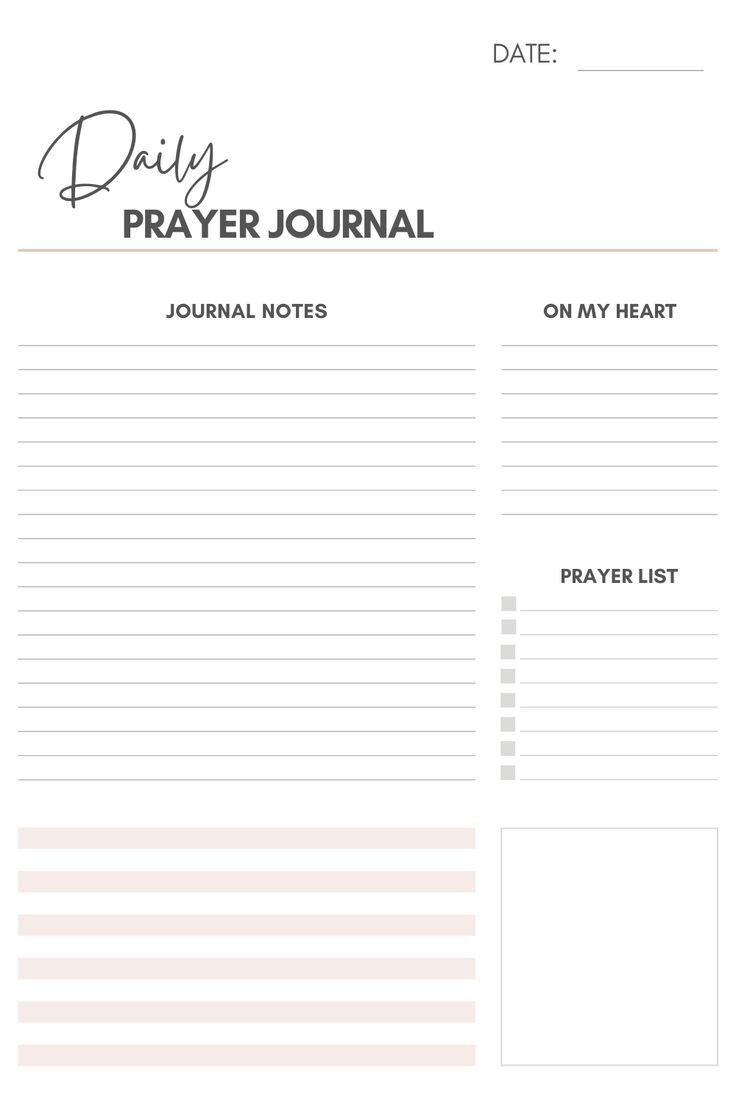 Daily Journal Layout Free Printable intended for Free Printable Bible Study Journal Template