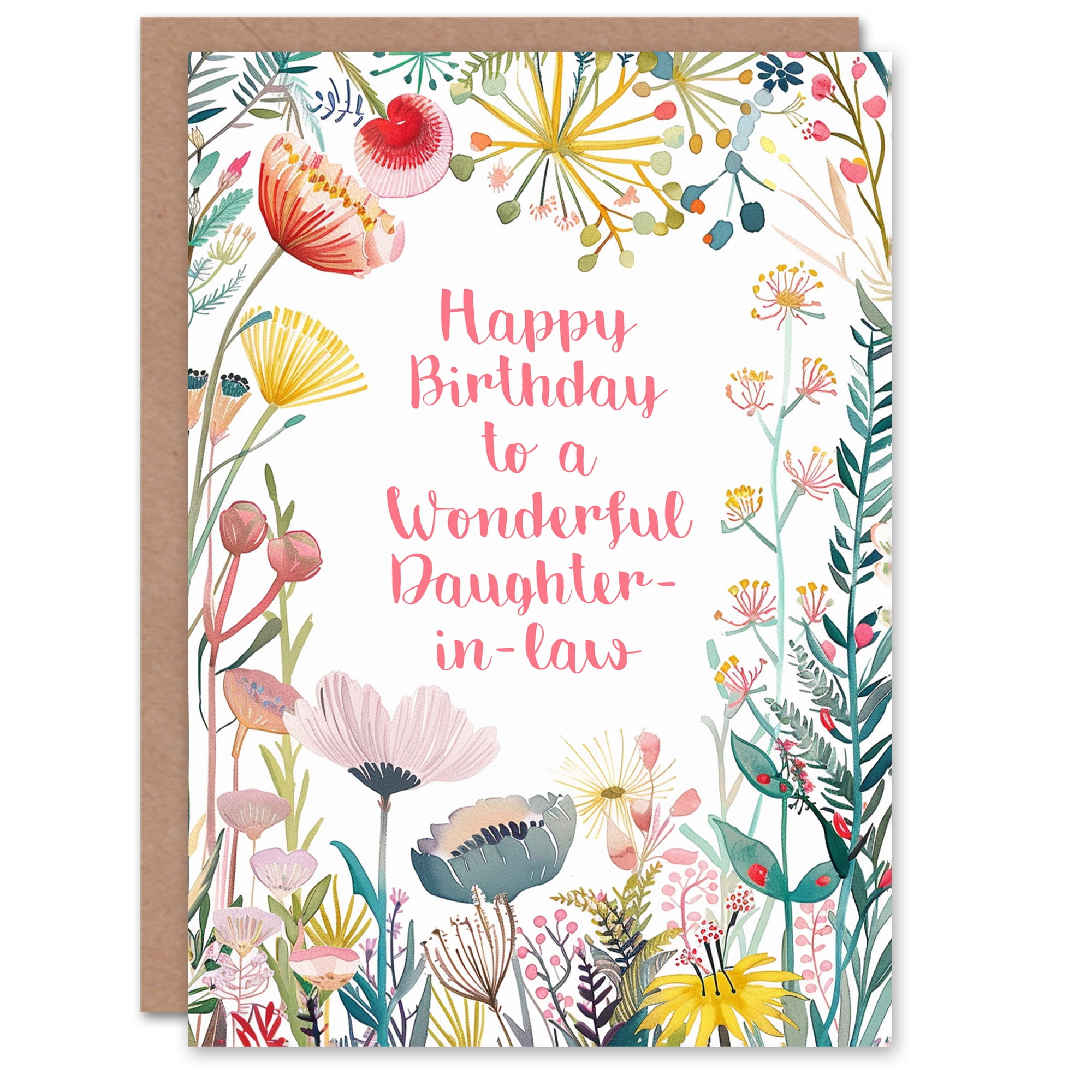 Daughter In Law Happy Birthday Card Simple Elegant Wildflower within Free Printable Birthday Cards For Daughter In Law