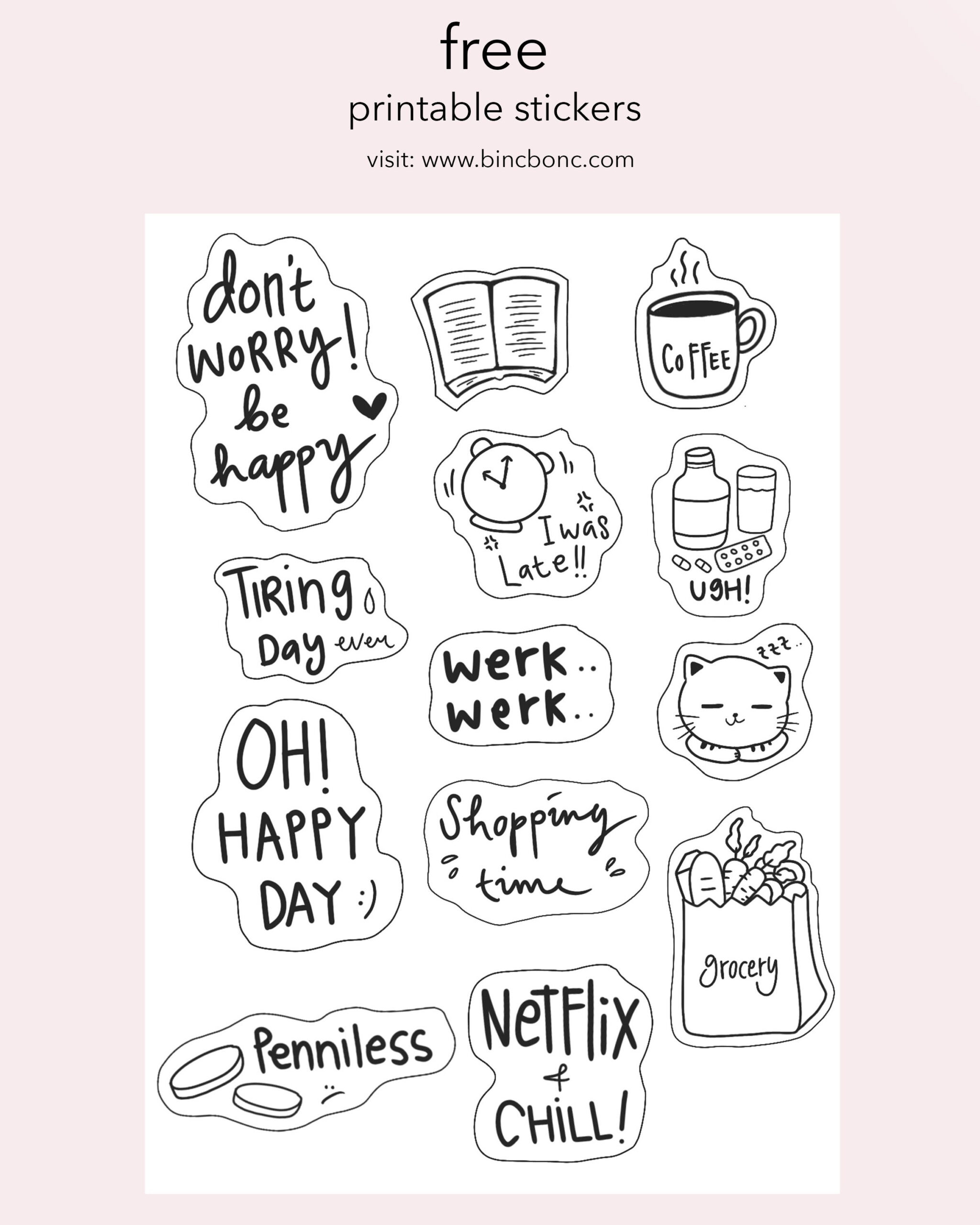 Discover 8 Planner Printable Stickers And Printable Stickers Ideas in Free Printable Black And White Stickers