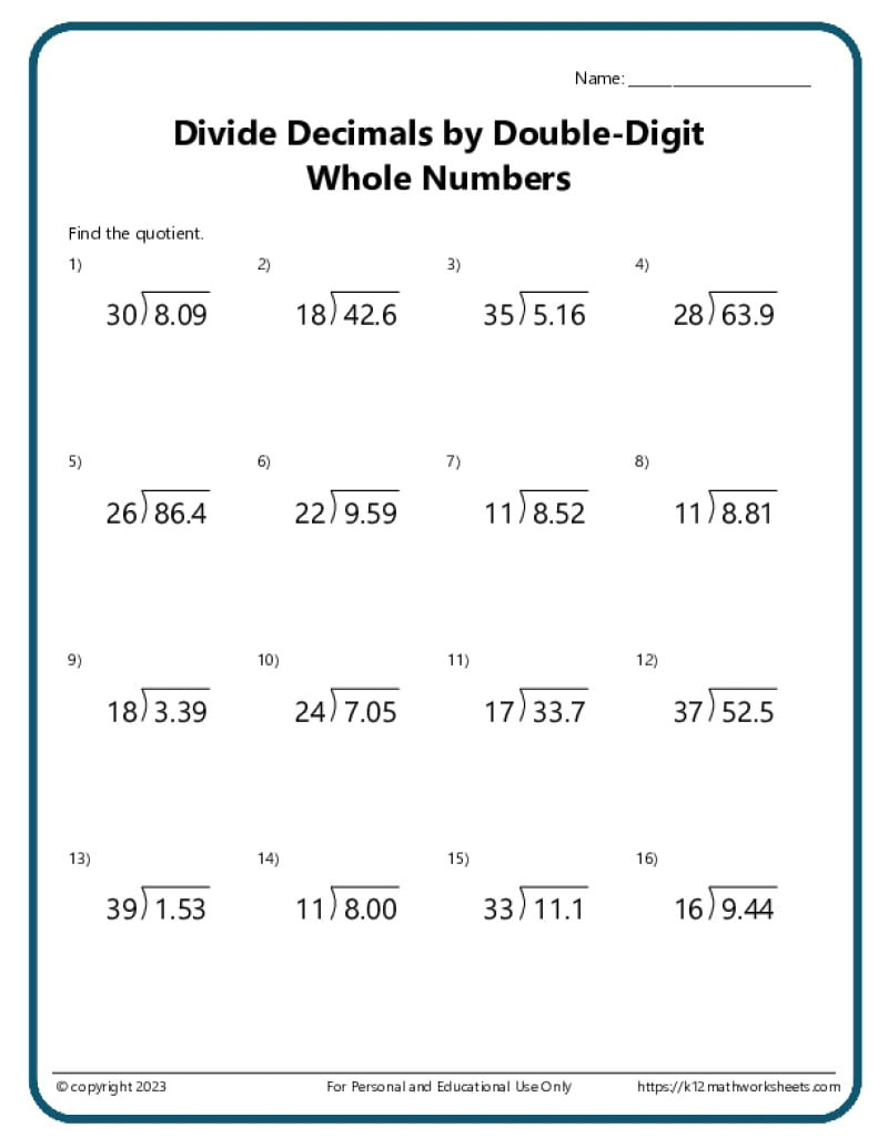 Division Worksheets - K12 Math Worksheets in Free Printable Basic Division Worksheets